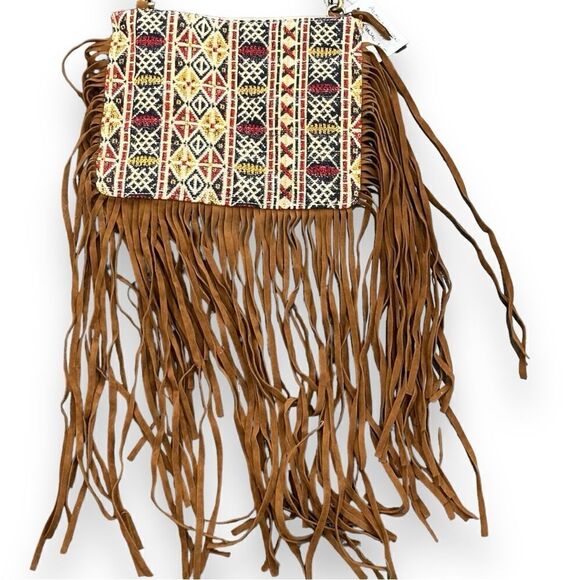 RAJ L.A Women’s Azalea Boho Cotton Crossbody Bag in Multi Cognac Color - Picture 8 of 10